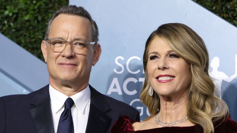 Tom Hanks et sa femme Rita Wilson aux Screen Actors Guild Awards à Los Angeles en janvier