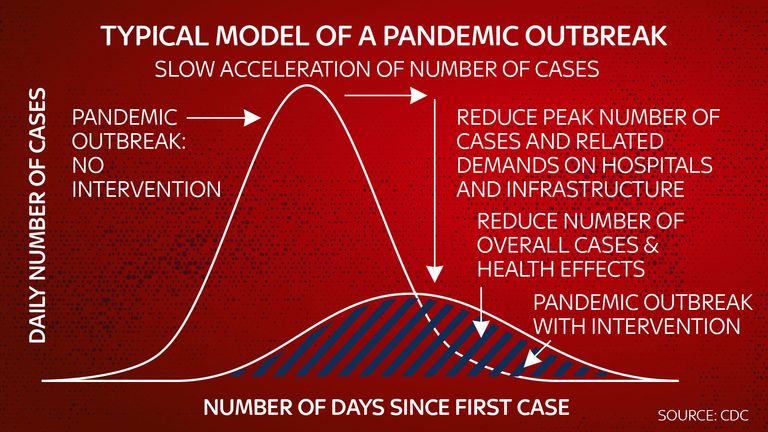 Modèle typique d'une épidémie de pandémie