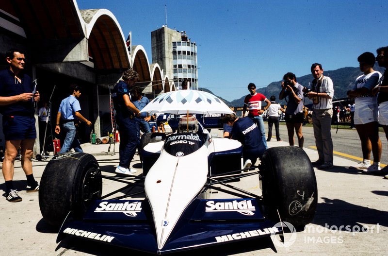 Nelson Piquet, Brabham BT53 BMW, avec Paul Rosche de BMW