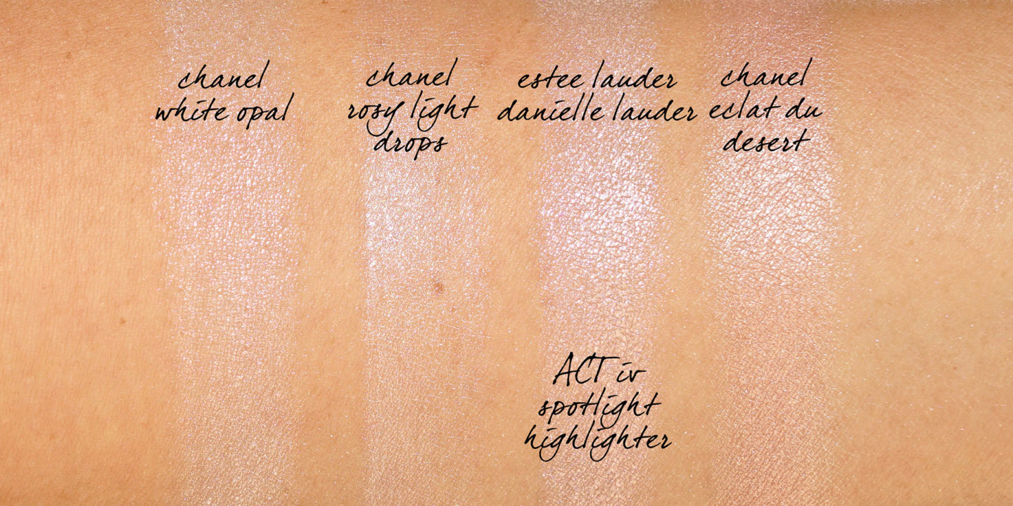 Comparaisons de nuances de surligneur Chanel