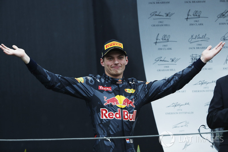 Podium: troisième place Max Verstappen, Red Bull Racing