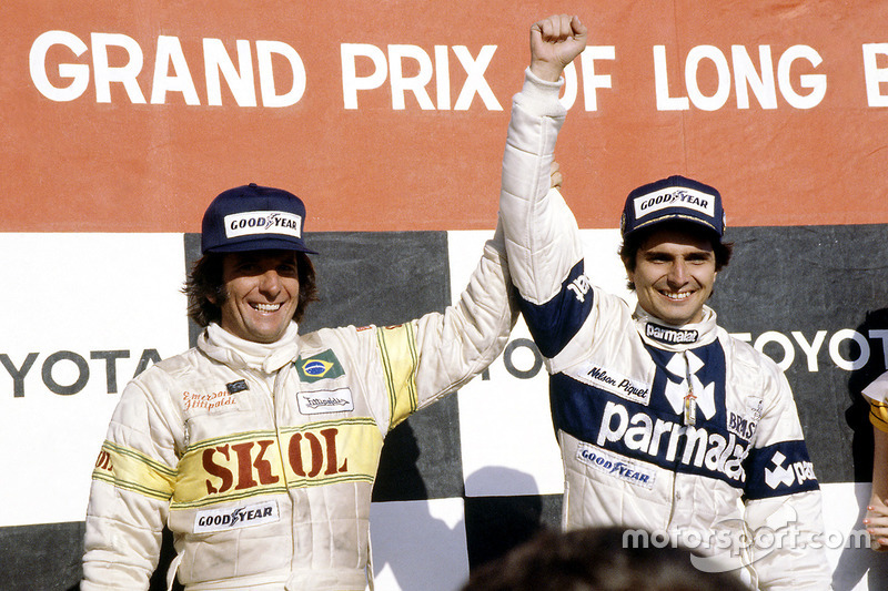 Nelson Piquet, Brabham BT49 et troisième place Emerson Fittipaldi, Fittipaldi F7