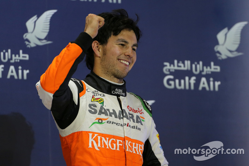 Podium: troisième place Sergio Perez, Force India 