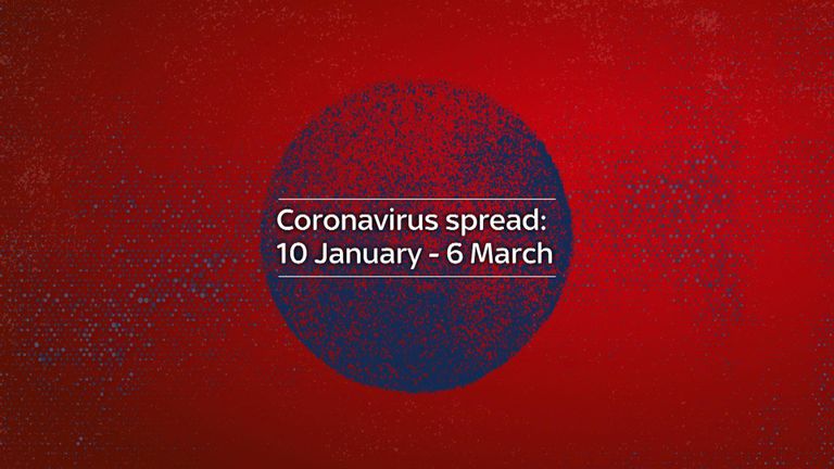 Coronavirus propagé du 10 janvier au 6 mars 