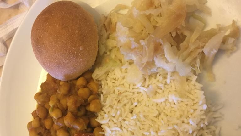 Un des repas fournis à Jenni et Tony Wills