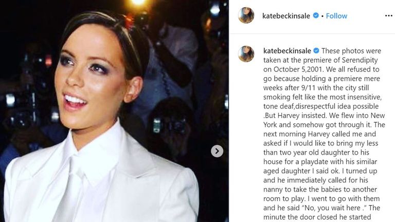 Kate Beckinsale a publié cette déclaration sur Harvey Weinstein sur Instagram