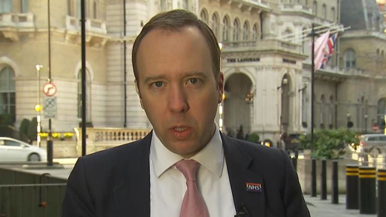 Dimanche, le secrétaire à la Santé, Matt Hancock MP on Ridge.