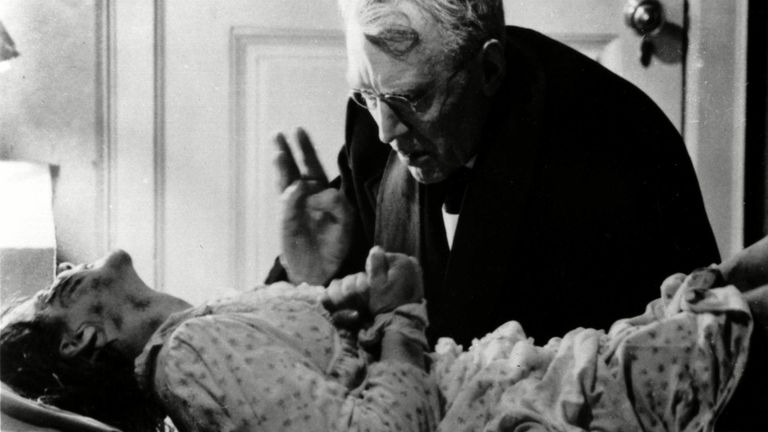 Max von Sydow et Linda Blair dans The Exorcist