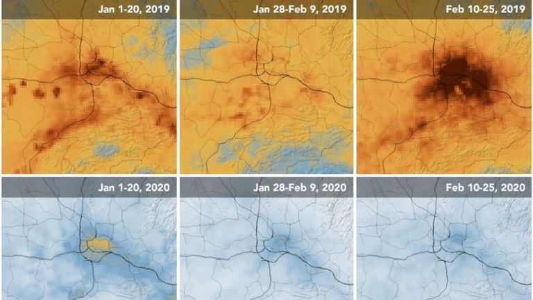 Le dioxyde d'azote (NO2) est un gaz nocif émis par les véhicules à moteur, les centrales électriques et les installations industrielles. Photo: NASA