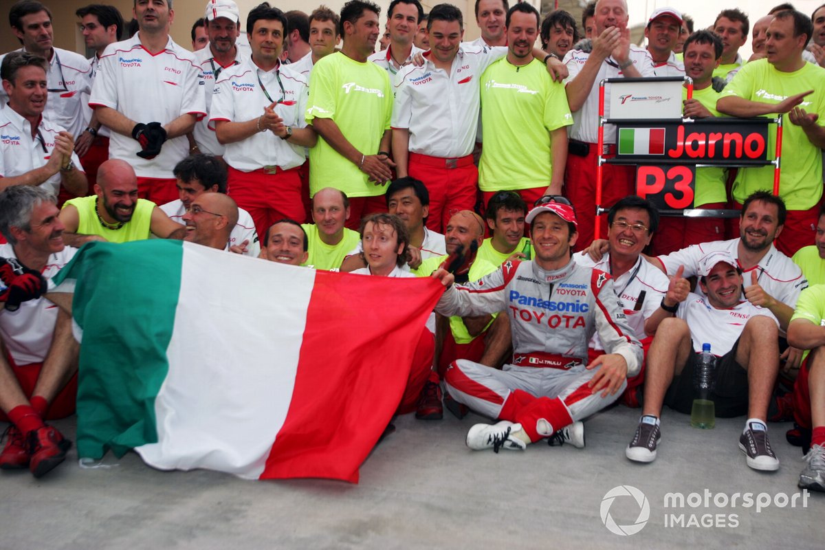 Jarno Trulli, Toyota fête sa troisième position avec l'équipe