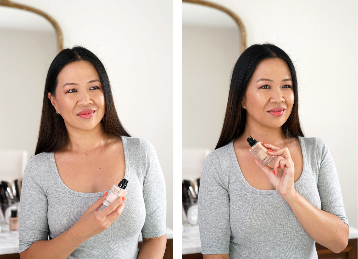 Chanel Les Beiges Sheer Highlighting Fluid dans Pearly Glow vs Sunkissed