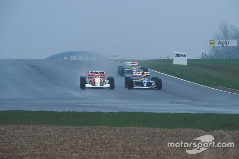 Ayrton Senna, McLaren MP4 / 8 Ford, Alain Prost, Williams FW15C Renault