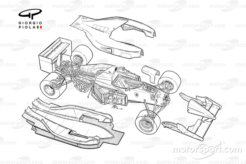 Ferrari F92A (644) 1992 vue détaillée éclatée