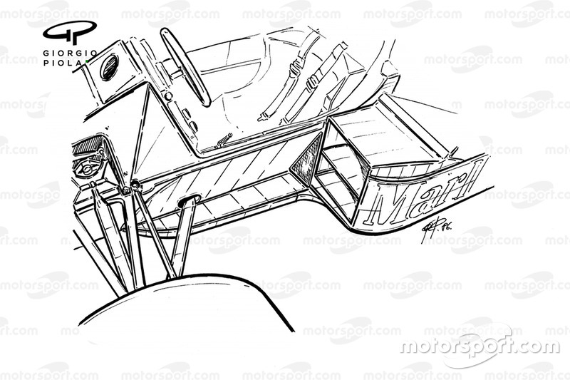 McLaren MP4-2C 1986 détail cockpit et sidepod