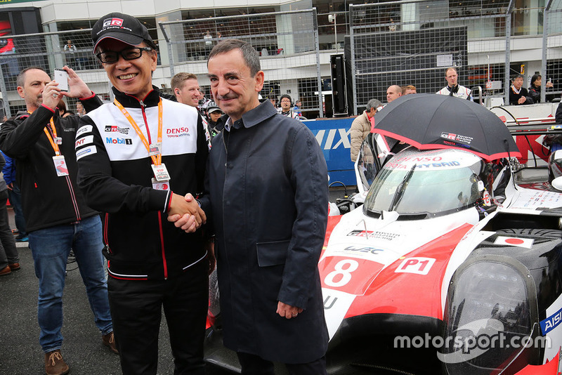 Pierre Fillon, président ACO, Shigeki Tomoyama, président Gazoo Racing