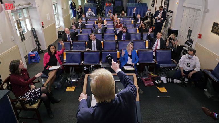 M. Trump a initialement promis de couper le financement - mais a fait marche arrière lorsqu'il a été pressé par un journaliste