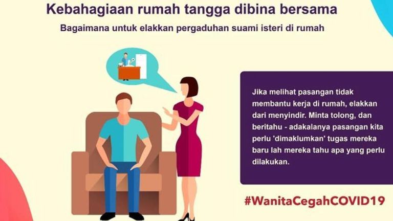 Cette affiche dit que les femmes ne devraient pas être sarcastiques si elles ne reçoivent pas d'aide pour les travaux ménagers
