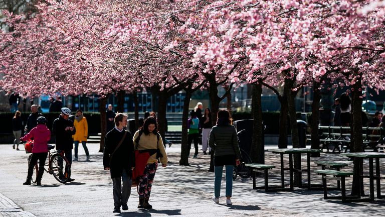 Contrairement à d'autres pays, les gens visitent toujours des endroits de beauté à Stockholm