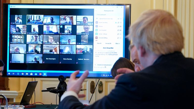Le cabinet s'est réuni sur Zoom. Photo: Andrew Parsons / No 10