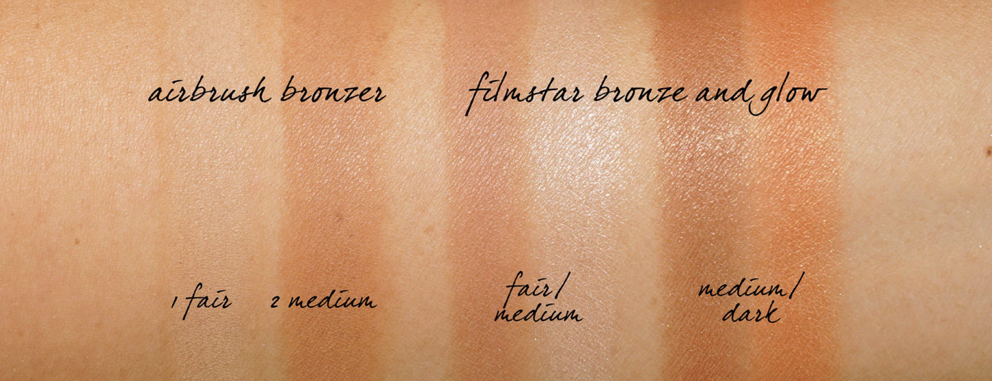 Charlotte Tilbury Airbrush Bronzer Fair Medium vs Nuances Bronze et Glow Filmstar