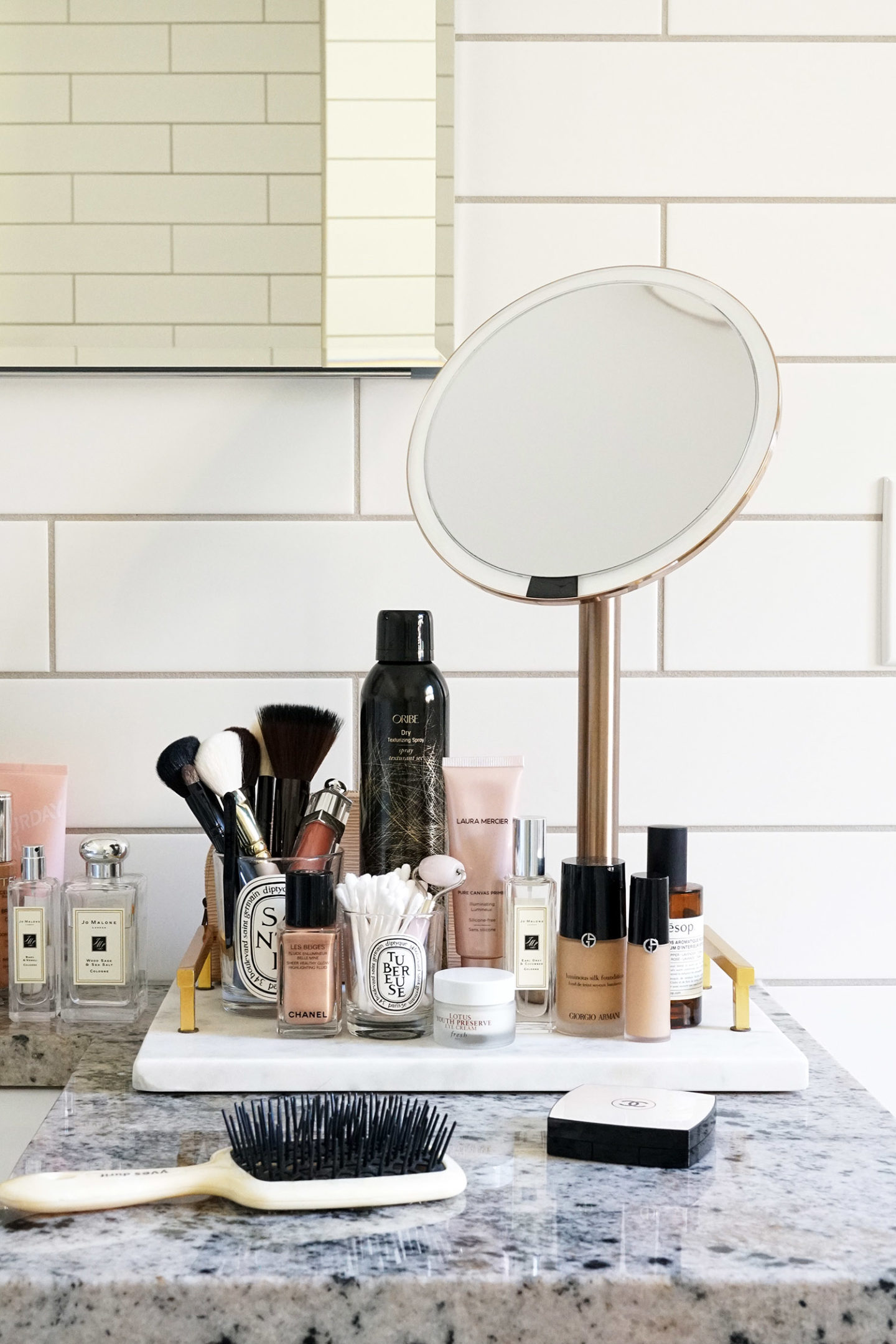 Plateau en laiton pour vanité beauté