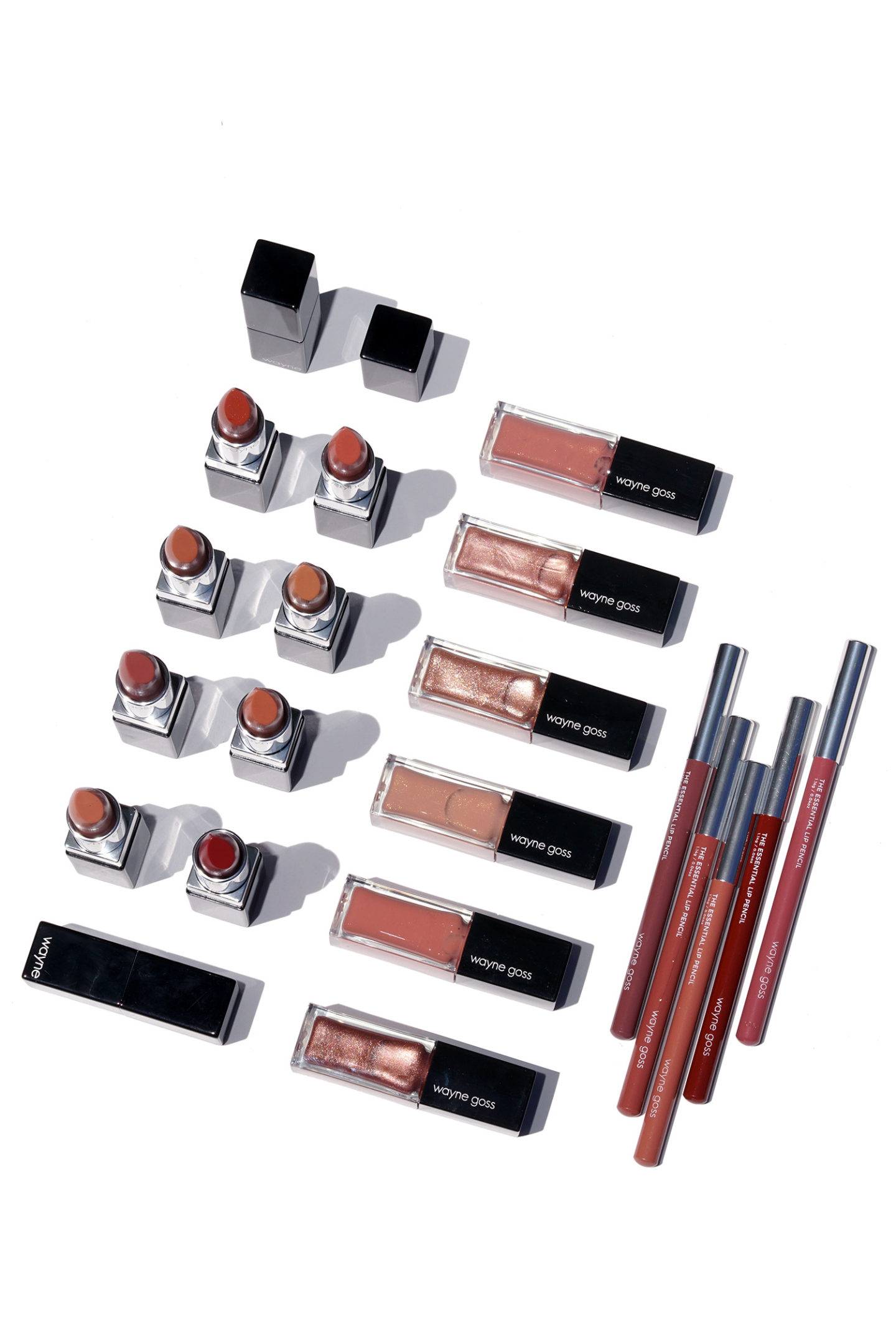 Nuancier d'examen de la collection de lèvres de luxe Wayne Goss