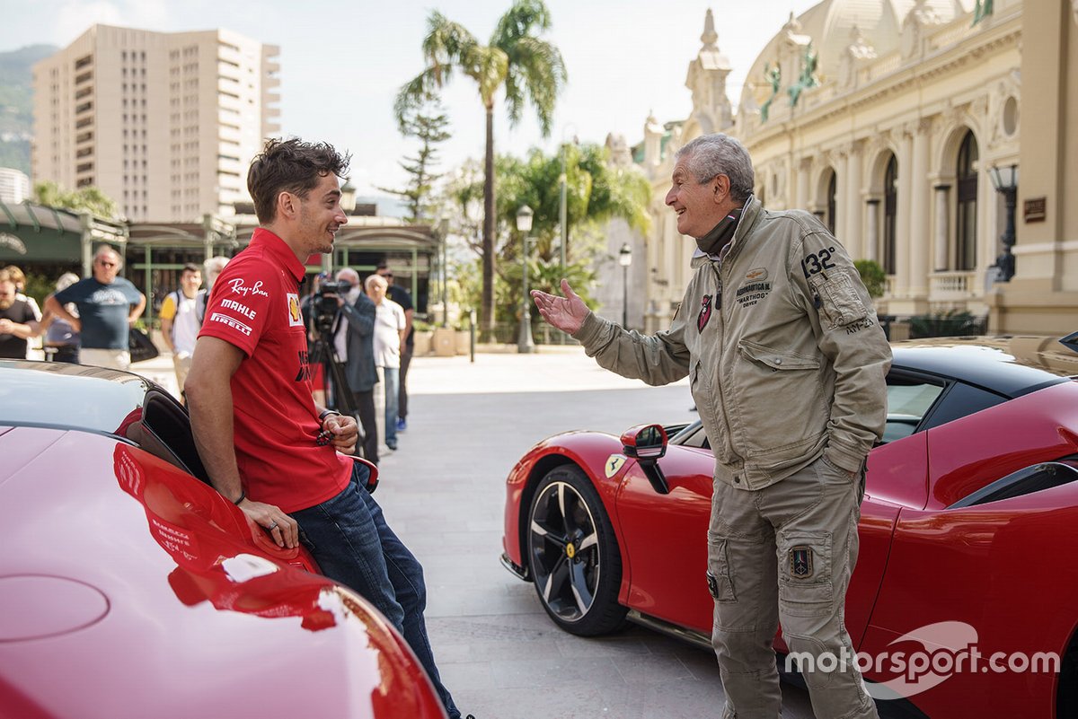 Claude Lelouch et Charles Leclerc, Ferrari