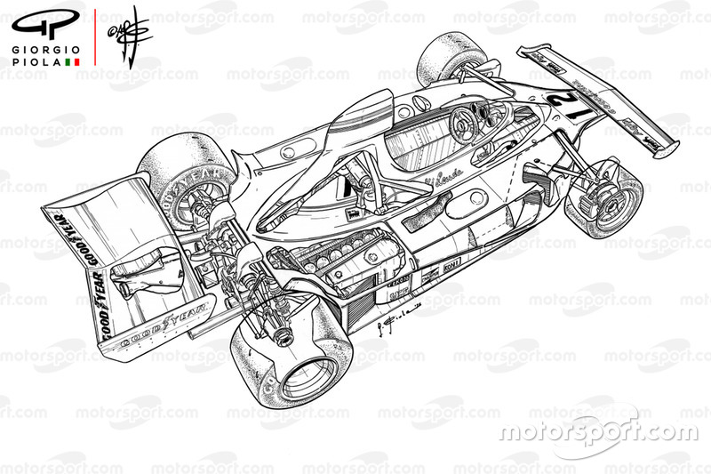 Ferrari 312T 1976 vue arrière détaillée