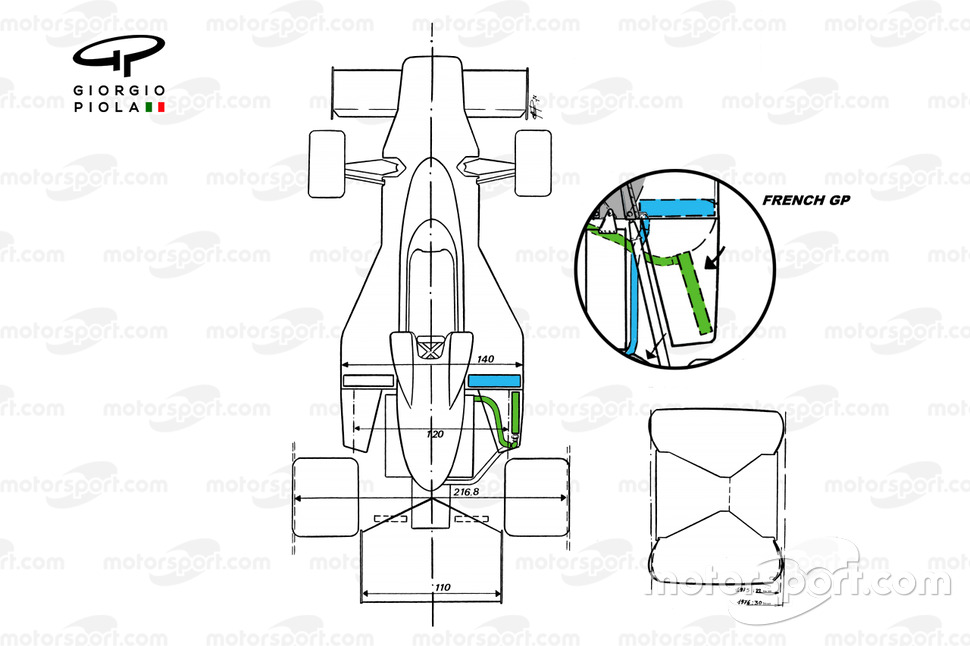 Vue de dessus de la McLaren M23 GP de France