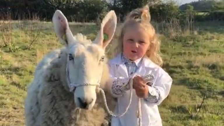 Barley Brook Sellar avec ses moutons Ethel