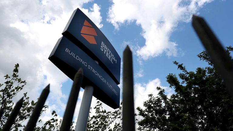 British Steel Works signe est vu à Scunthorpe