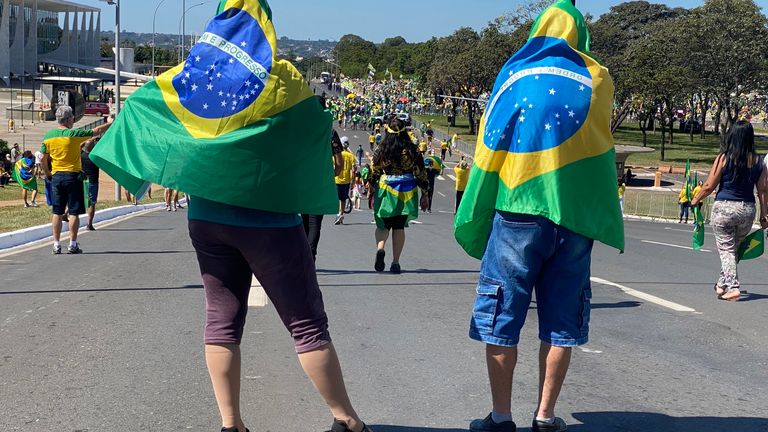 Rallye Pro-Bolsonaro aujourd'hui à Brasilia