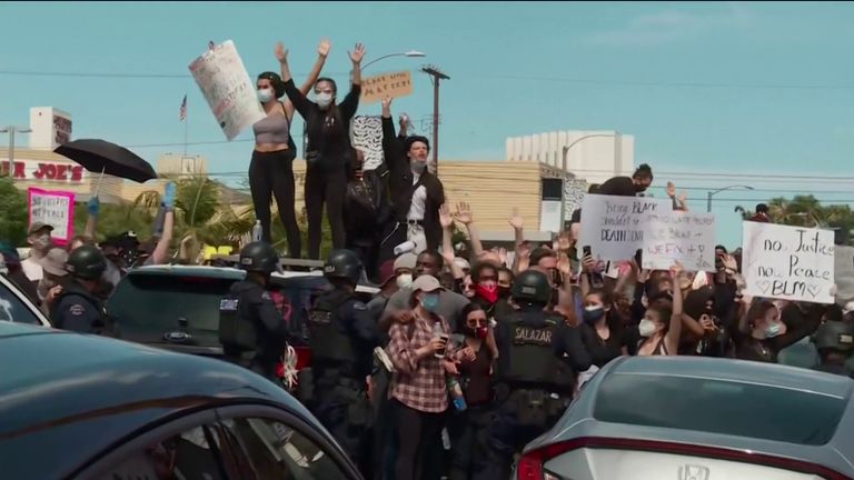 Manifestations dans la ville de Minneapolis