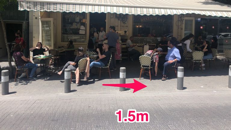 Une distance de 1,5 m doit être placée entre les tables