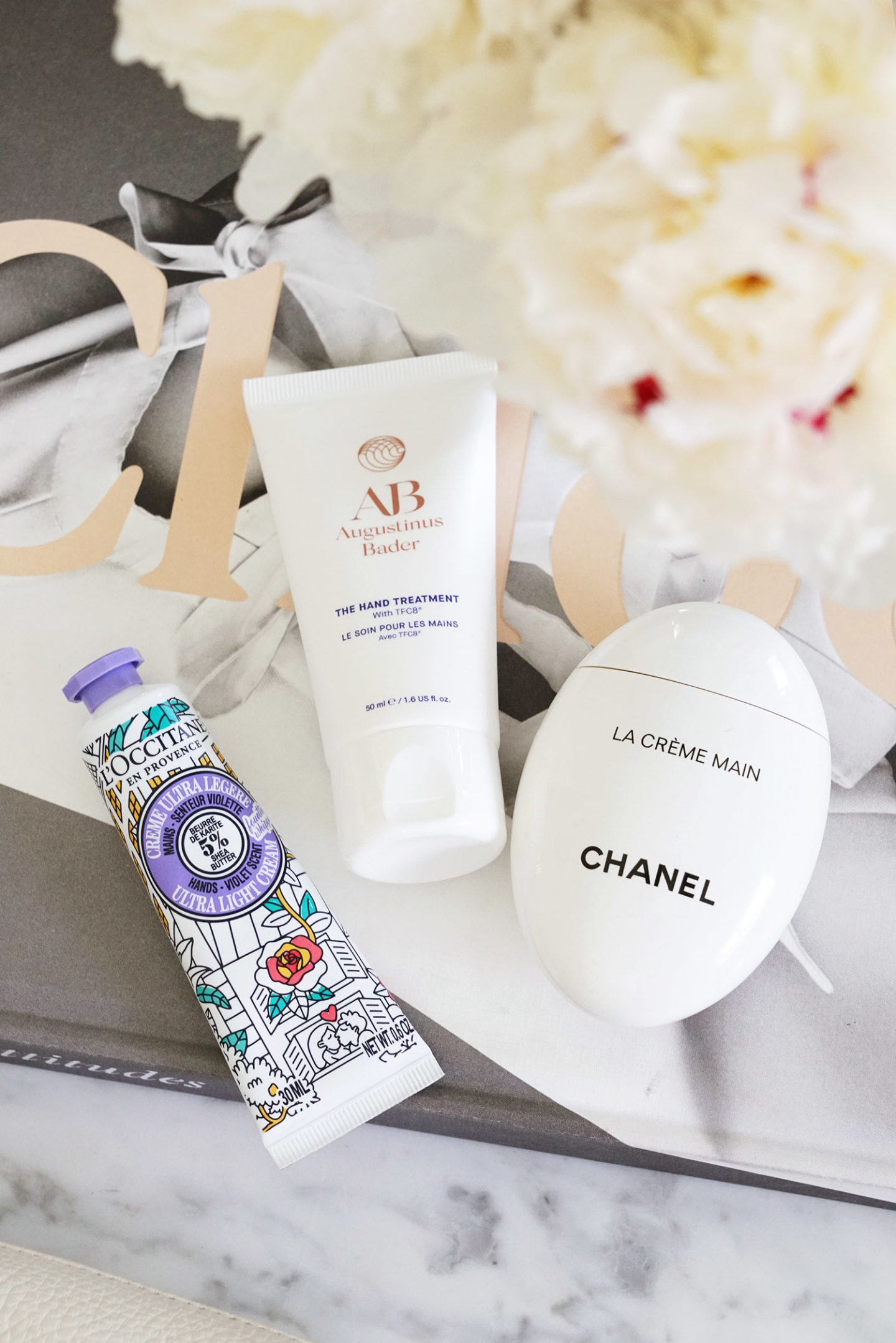 Meilleures crèmes pour les mains L'occitane, Augustinus Bader, Chanel
