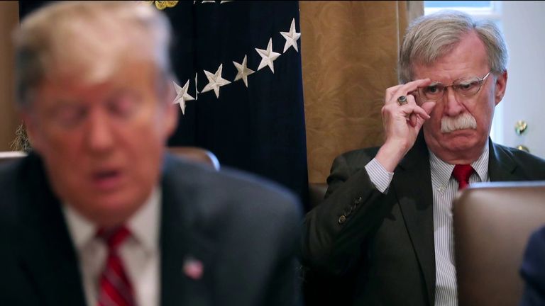 Le président Donald Trump avec le conseiller à la sécurité nationale, John Bolton