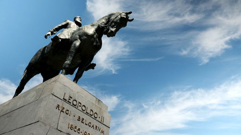 Une statue du roi Léopold II à Bruxelles
