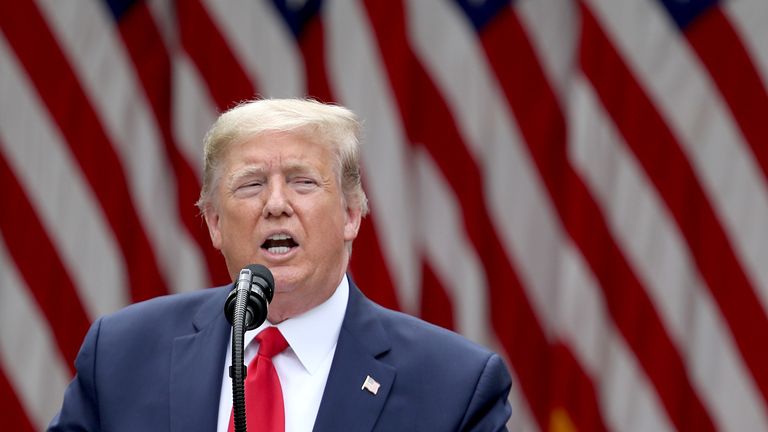 Le président Donald Trump parle des relations américaines avec la Chine, à la Maison Blanche