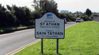 Panneau routier pour St Athan