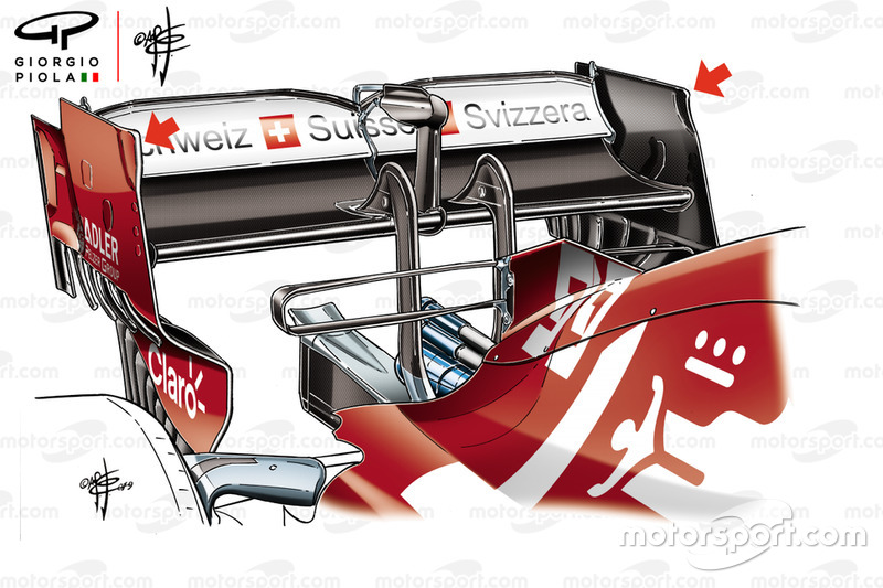 Détail de l'aileron arrière de l'Alfa Romeo Racing C38