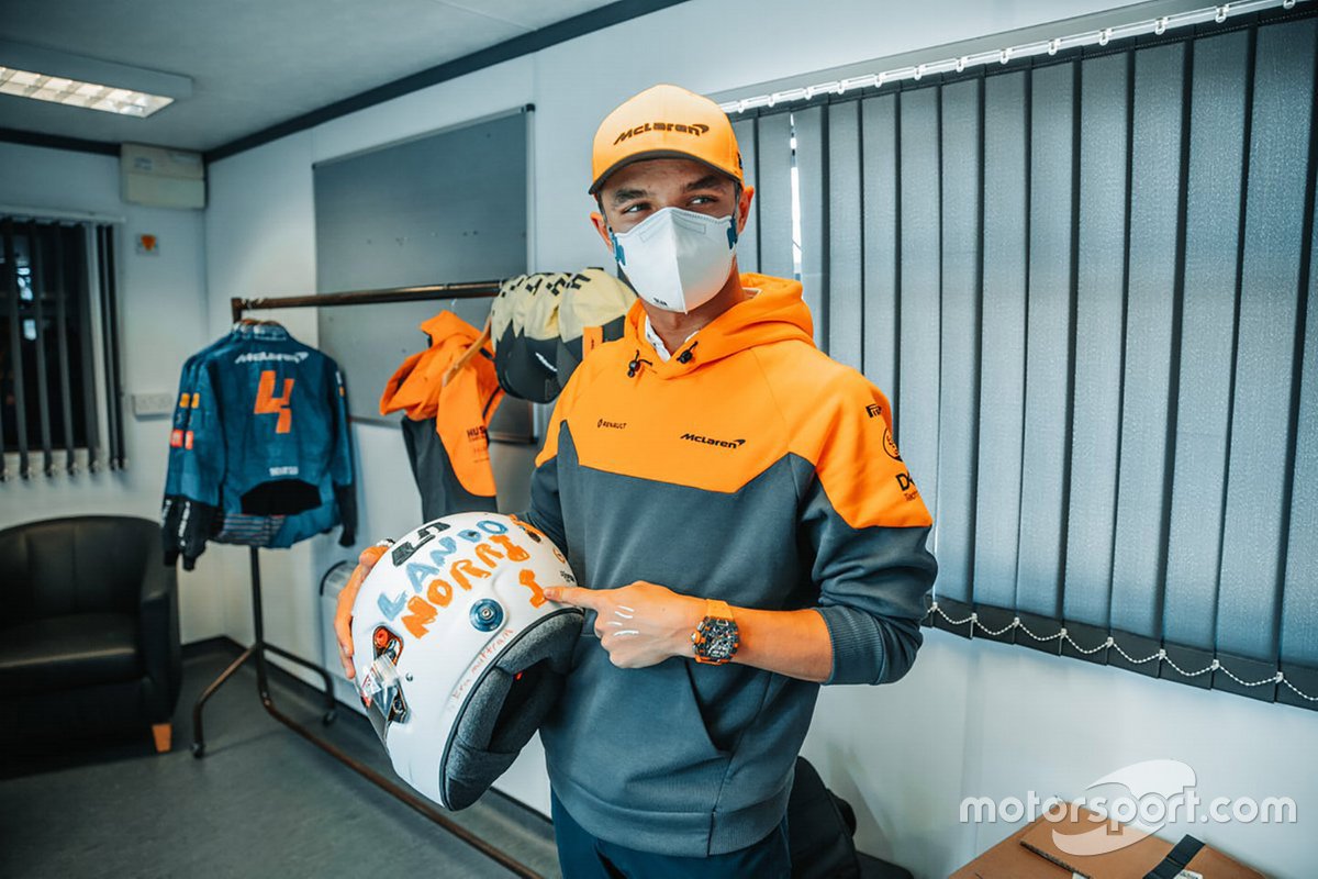 Lando Norris, McLaren avec son nouveau casque