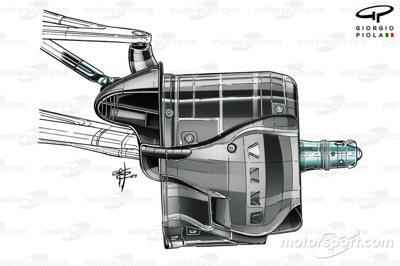 Mercedes AMG F1 W10, frein avant