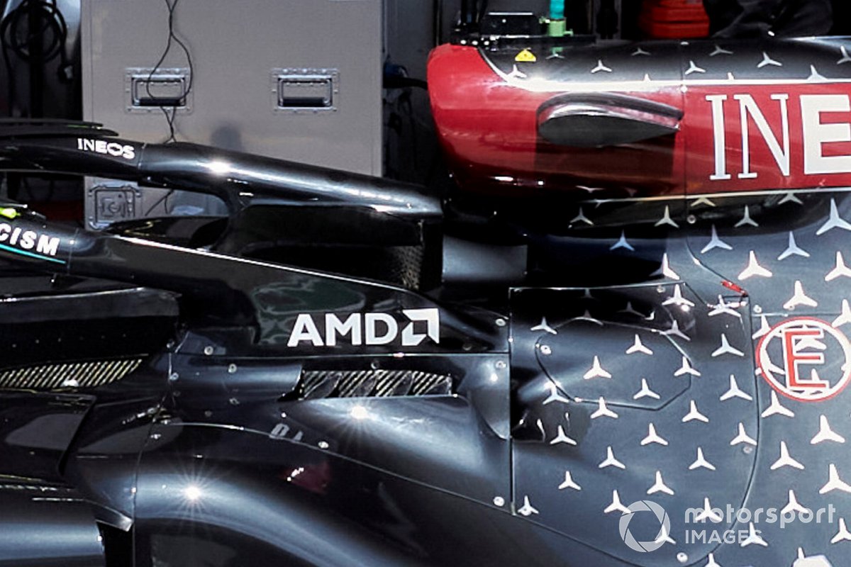 Détail de refroidissement de la Mercedes F1 W11