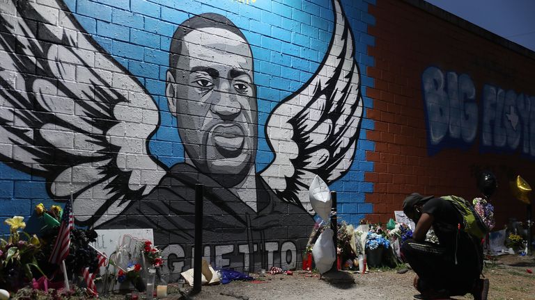Un mémorial en l'honneur de George Floyd dans le troisième quartier de Houston où il a grandi