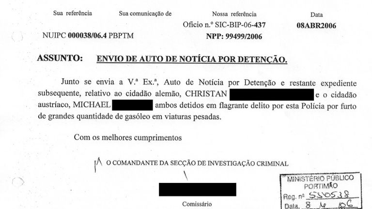 Document expurgé concernant Christian B, le principal suspect de la disparition de Madeleine McCann