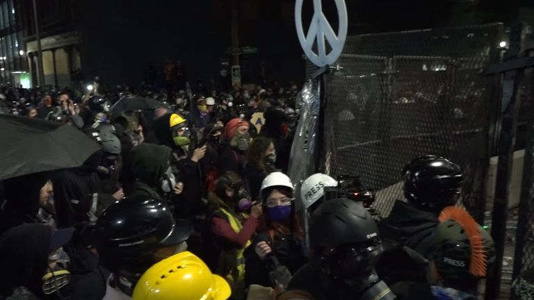 Manifestants à Portland