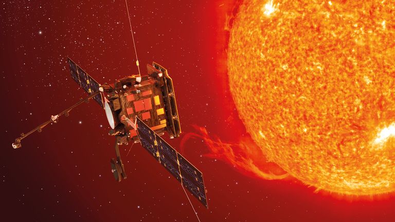 L'impression de cet artiste montre comment le Solar Orbiter est venu à moins de 47 millions de miles du soleil