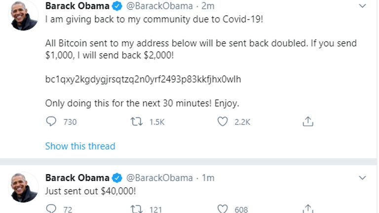 Barack Obama a été l'une des personnes célèbres à avoir piraté son compte Twitter