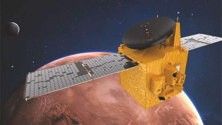 Rendu du satellite des EAU sur Mars.  Pic: Mission d'Emirates sur Mars
