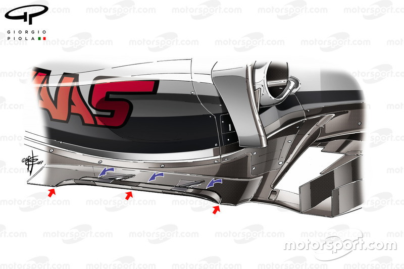 Détails du plancher Haas VF-17, légendés